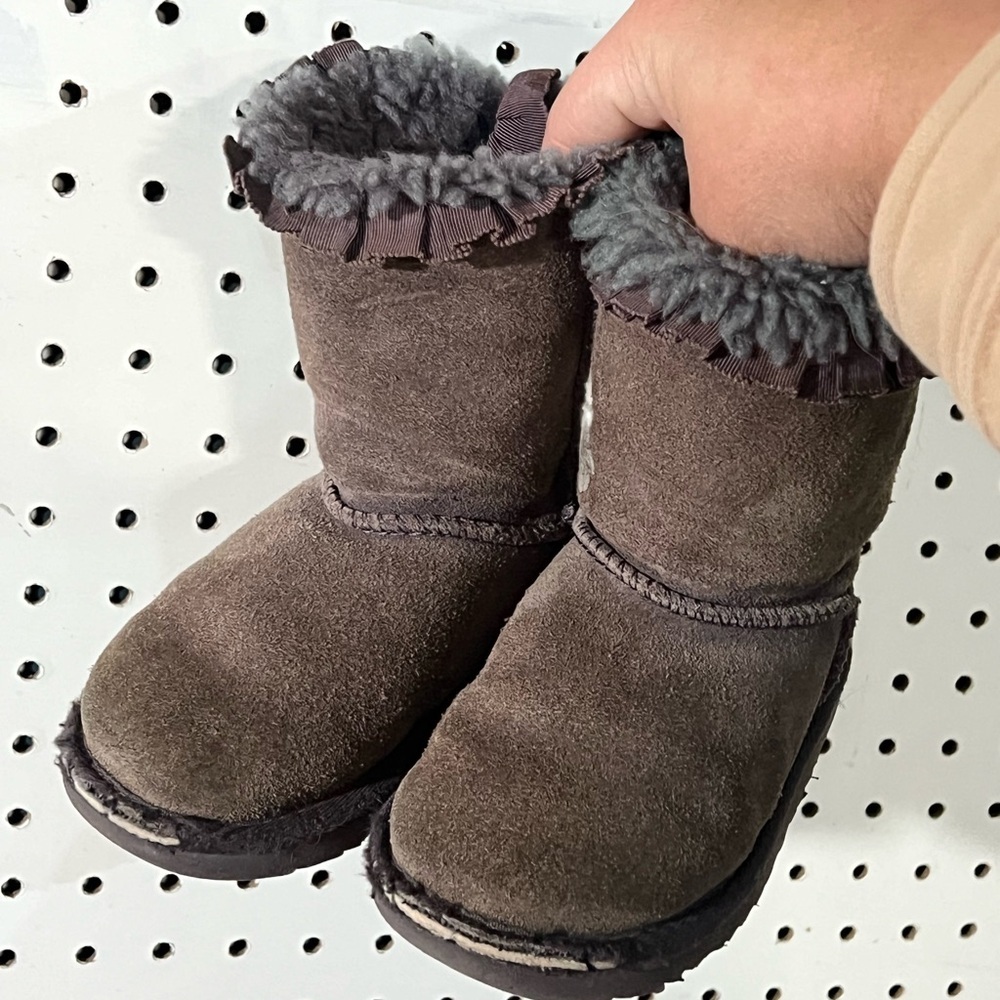 UGG Toddler Boots - Grey Bailey Bow - Picture 3 of 5